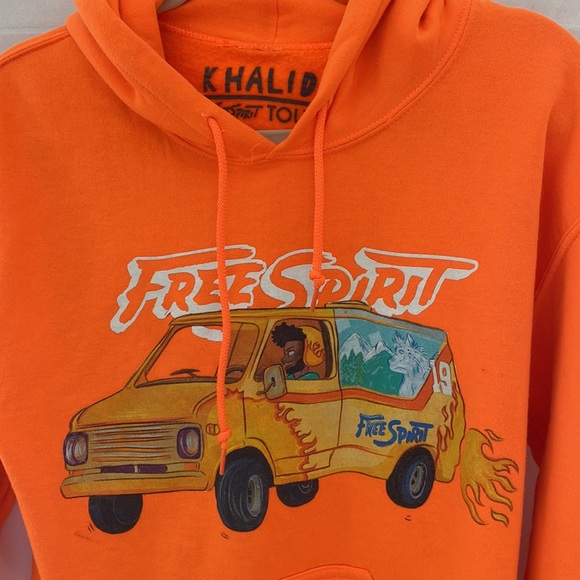 Khalid Free Spirit 2019 Tour Orange Hoodie. Size Small - Picture 2 of 8